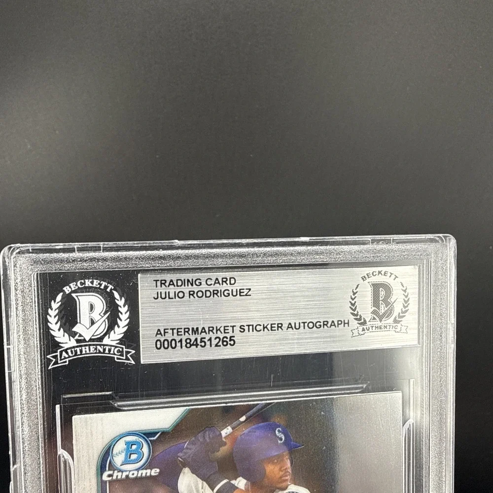 Julio Rodriguez Signed 2022 Bowman Chrome RC BCP45 Seattle Mariners Beckett